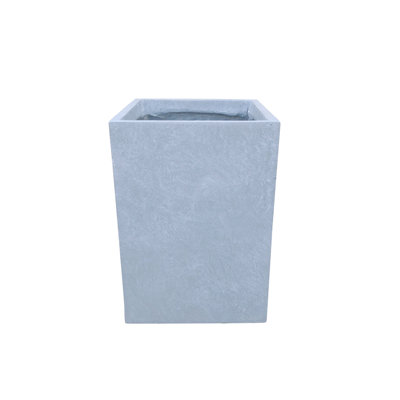 9in.W x 13in.H Medium Concrete Rectangular Flower Tree Planter with Drainage Holes, Handcrafted Cement Plant Pot