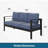 73" All-Weather Aluminum Patio Sofa, 3 Seat Outdoor Couch With Thick Blue Cushions & Black Frame-913061077-913061079