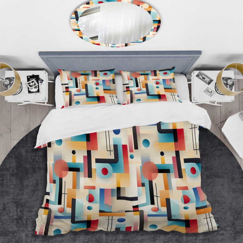 Ensemble de housse de couette géométrique Amrin Urban Geometric - Microfibre polyester