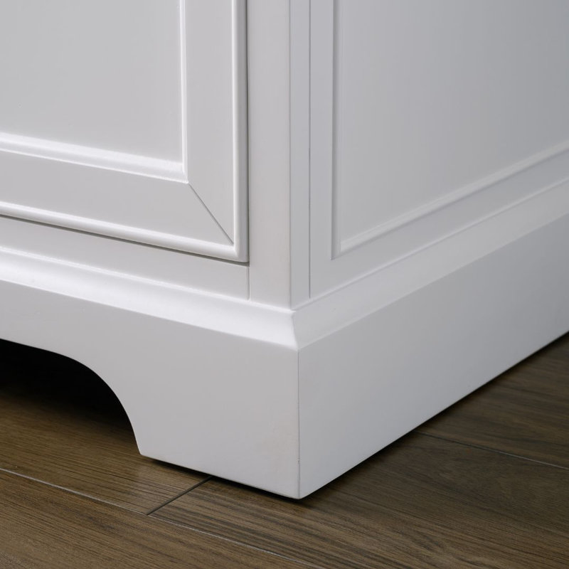 Thompson 60" W Double Vanity, White/Brushed Nickel