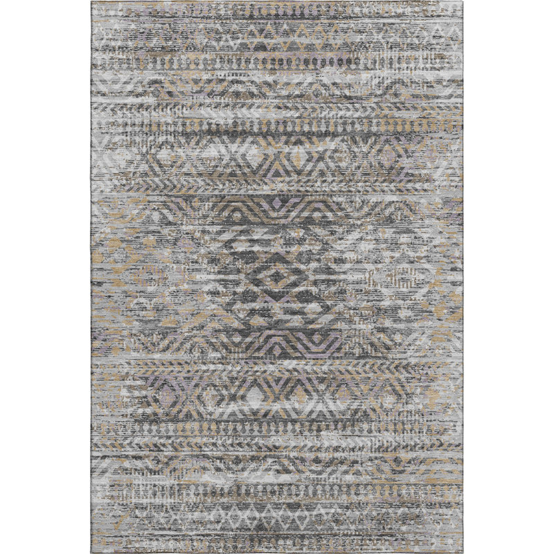 Premium Machine Washable Ariel AMF1997 Moroccan Rug, Rectangle 10' x 14'