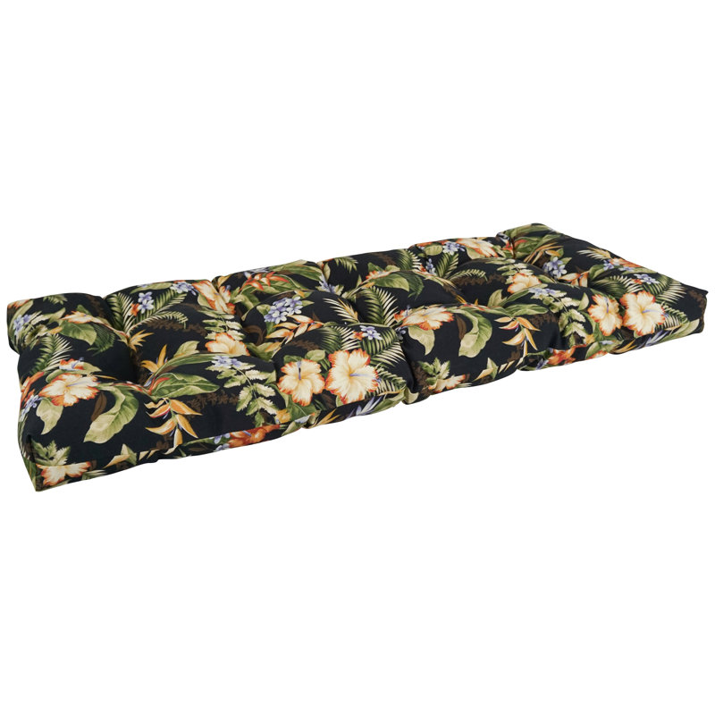 Coussin de causeuse d'extérieur touffeté à motif, L 46 po x P 19 po