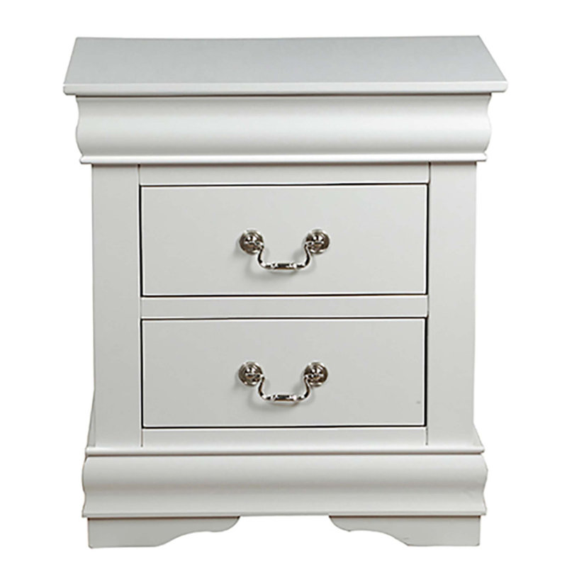 2-Drawer Nightstand, White