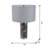 Gray and Silver Brushed Table Lamp with Mango Wood Base - 16"Dia. x 23" - Gray, Silver