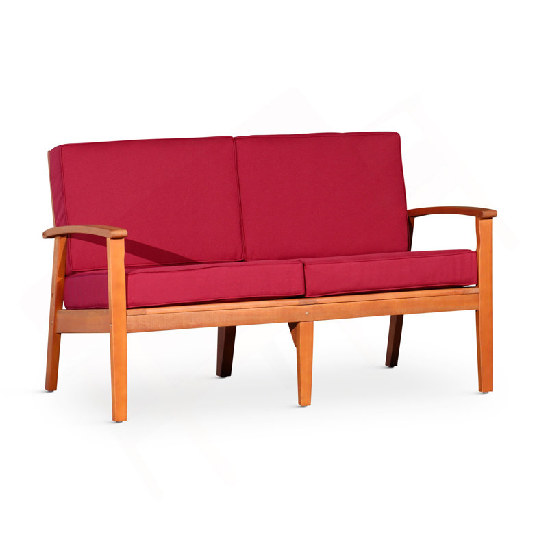 Causeuse eucalyptus avec coussins, huile naturelle, bourgogne, Bronze