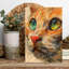 «Vibrant Orange Cat Gaze», art mural moderne-129147827