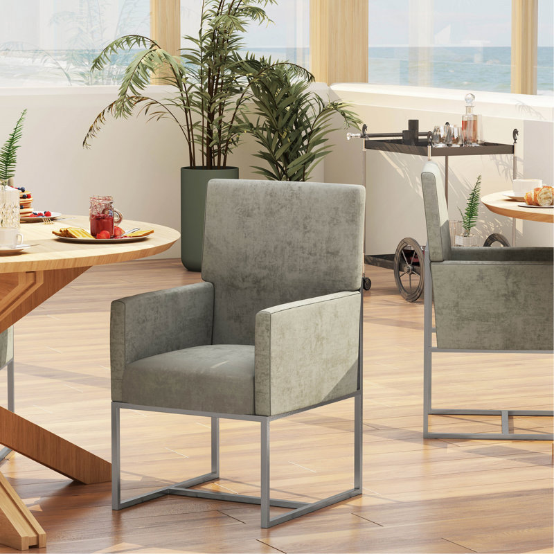 Chaise de salle à manger en acier, Gris acier