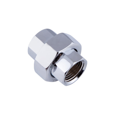 SUPPLYGIANT Chrome Plated Brass Union Connector for Water Supply Pipe Fitting Premium Quality Corrosion Resistant