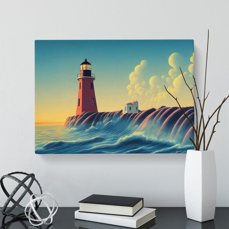 Lighthouse Seascape Vol.5 - Wrapped Canvas, 35cm H x 50cm W x 3cm D