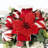 Frosted Red Poinsettia Tabletop Candelabra