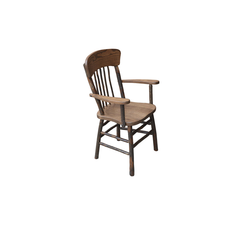 Wyton 17'' H Solid Wood Armchair, Walnut