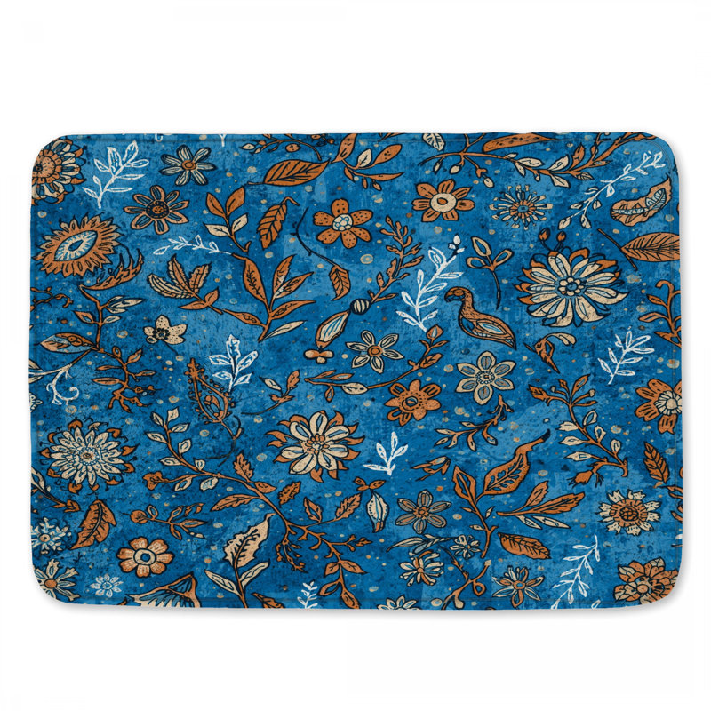 Tapis de bain Floral, 24 po L x 17 po L