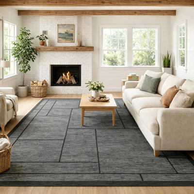 Tapis géométrique lavable pour le salon et la chambre à coucher