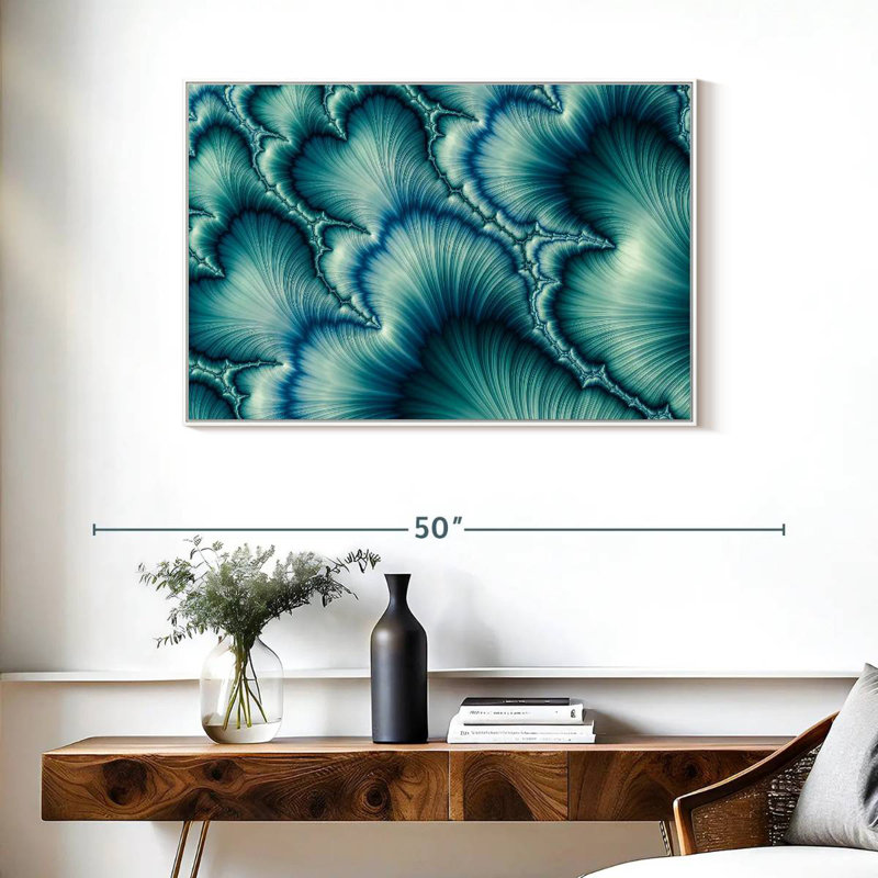 Pétales numériques Chrishayla, Cadre flottant blanc, 37 po x 25 po