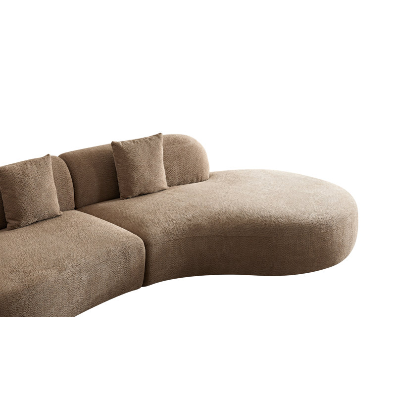 135‘’Curved Upholstered Sectional Sofa, Multiple Seating Positions, Fabric Upholstery Couch For With Pillows For Living Room Office,Apartment
