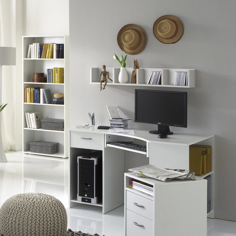 L-Shaped Computer Desk, White