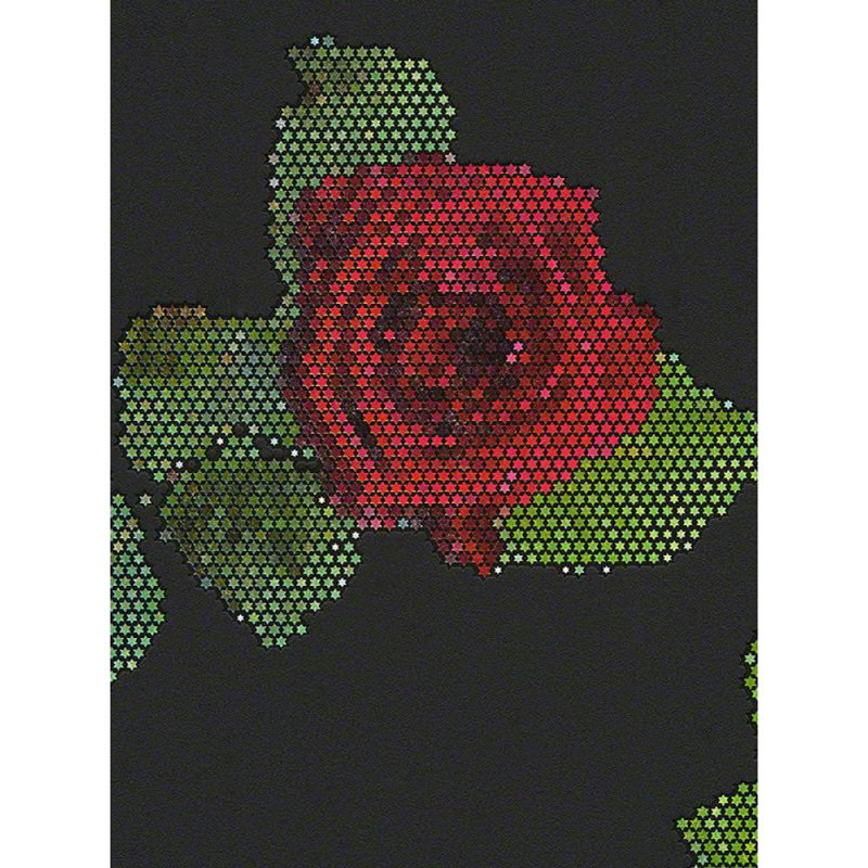 Rouleau de papier peint texturé L 33 pi x l 21 po Kellina, Crème / Rouge / Vert