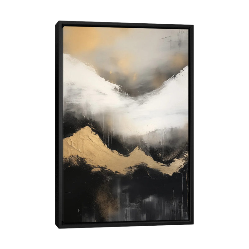 «Mountain Forest Abstract», reproduction d'art encadrée, H 40 po x l 26 po, Noir, Reproduction encadrée sans passe-partout