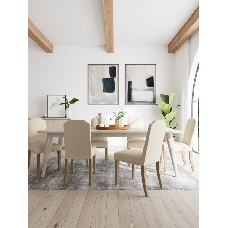 Laguna Rectangular Table And Cream Side Chairs Dining Set