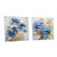 Élégant ensemble de 2 peintures murales en acrylique or et bleu Pansy III-103920716