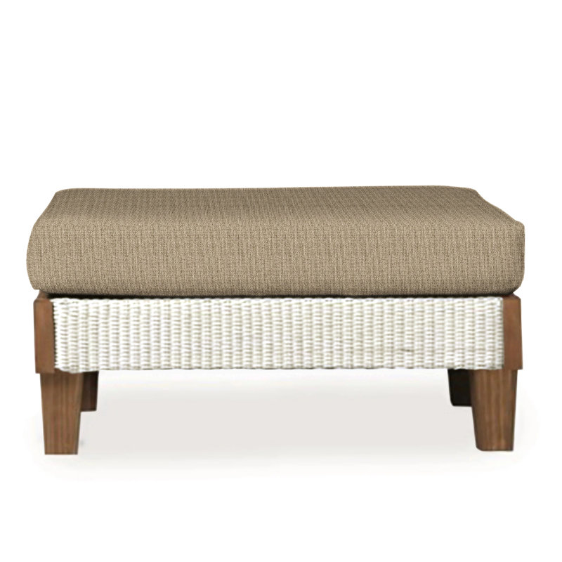 Catalina Outdoor Ottoman, Consider Indigo, Antique White