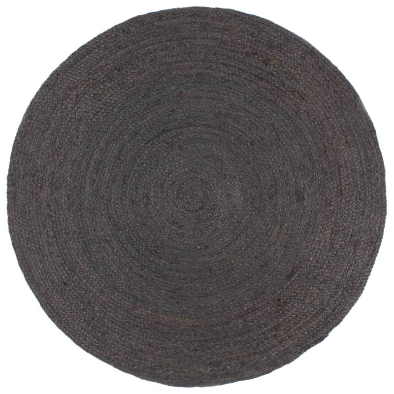 Round Hartlyn Solid Colour Hand Woven Area Rug, Round 180cm