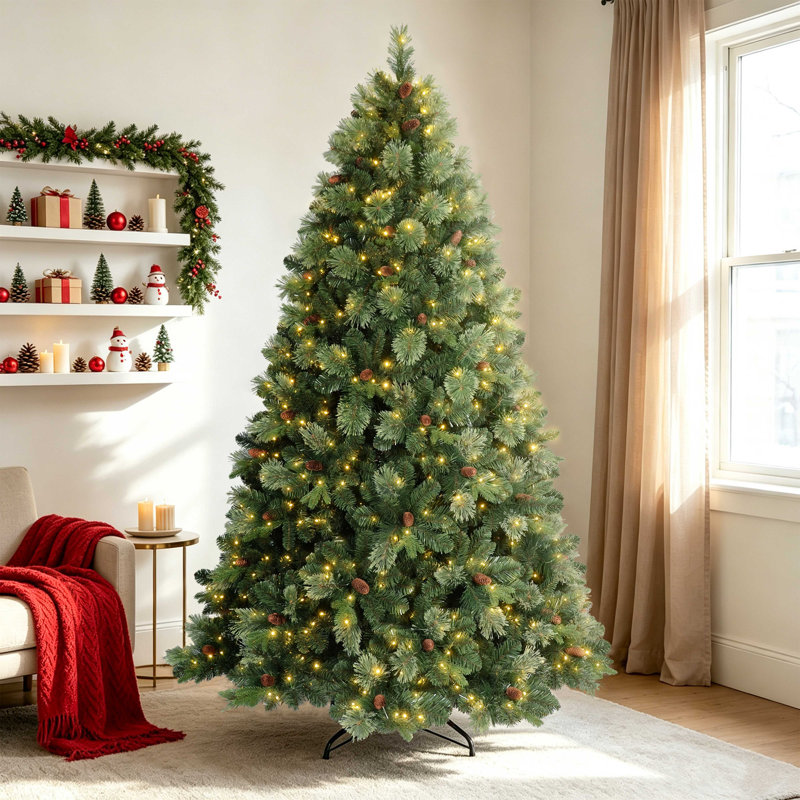 Arbre de Noël artificiel pré-éclairé avec lumières DEL, 7' H