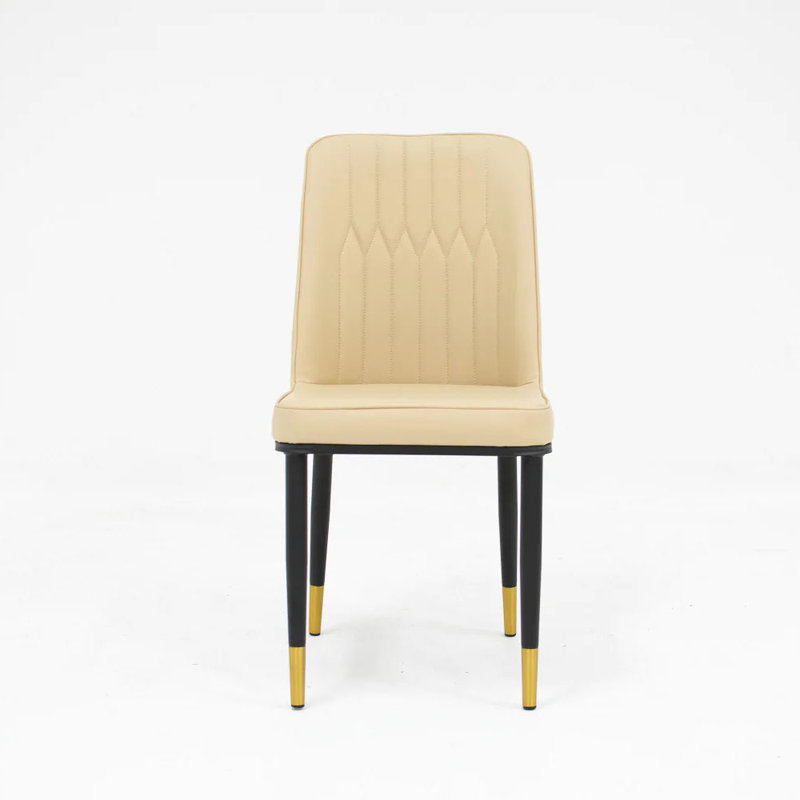 Chaise d'appoint en cuir beige