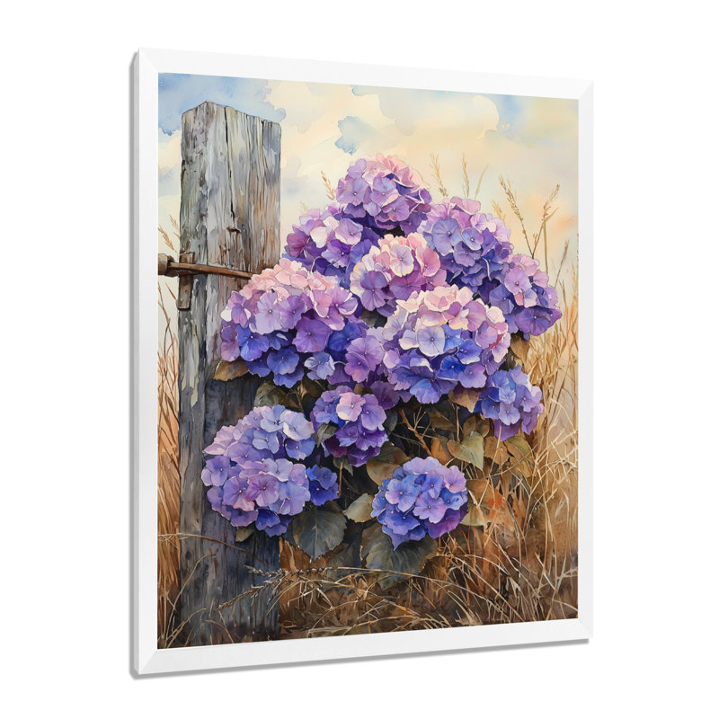 Lindsey - reproduction d'art sur toile florale, H 20 po x l 12 po, Picture Framed, Blanc