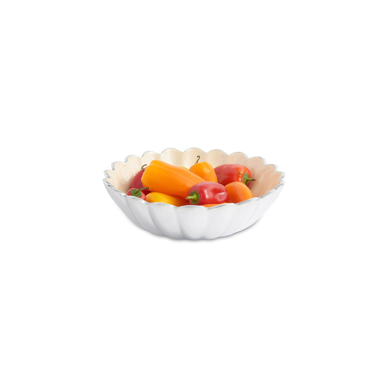 Peony Serving Bowl, Snow