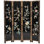 6 Ft. Tall Black Lacquer Room Divider - Birds And Flowers