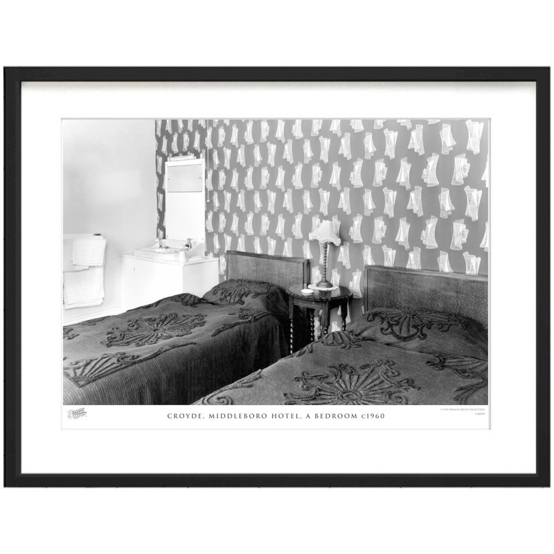 Croyde, Middleboro Hotel, A Bedroom C1960 - Single Picture Frame Print, 40cm H x 50cm W x 2.3cm D