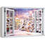 Fenêtre de paysage «Window View Snowy European Winter Wonderland Celebrations & Holidays Nature Images Landscape» sur toile-98449108