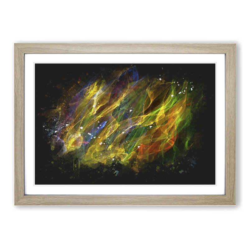Rainbow Smoke Vol (7) - Picture Frame Painting, 27cm H x 36cm W x 2cm D, Oak Framed