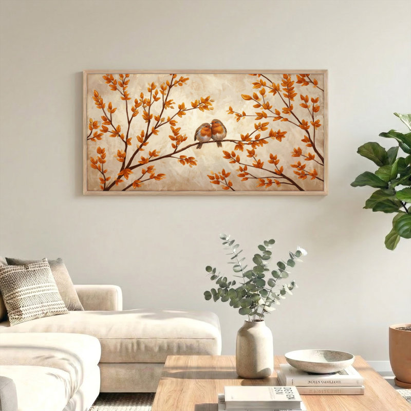 «Birds Branch», ensemble de reproductions d'art sur toile encadrées de 1 48 po x 24 po, 48 x 24 pouces