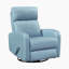 Fauteuil inclinable et oscillant pivotant en cuir fleur de qualité supérieure de 31,5 po avec pivot à 360 degrés Louis, mouvement doux et mousse enveloppée de Dacron-462848221