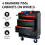 Armoire coulissante en métal avec 4 outils - 20 po, noir et rouge, acier, 4 outils de rangement universels