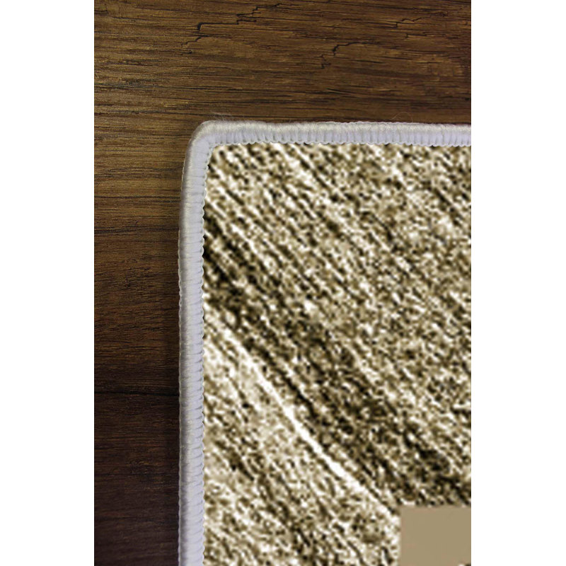 Tapis tissé antibactérien (2,6 x 4,0 pi), 100% polyester, d'une hauteur de poils de 0,3 po | Impression numérique 3D antidérapante à pois en PVC | Lavable à la machine, facile d'entretien pour le salon, la chambre à coucher et le bureau
