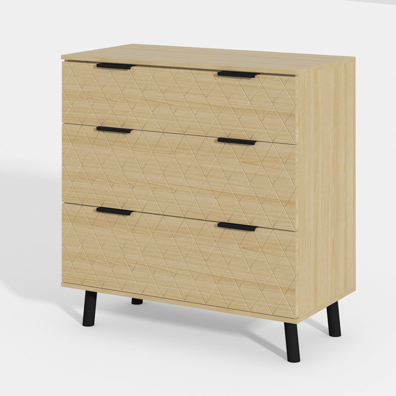 Sampha 3 - Drawer Manufactured Wood Nightstand, Brown