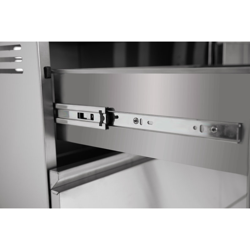 Îlots de cuisine d'extérieur en acier inoxydable à quatre brûleurs, Black