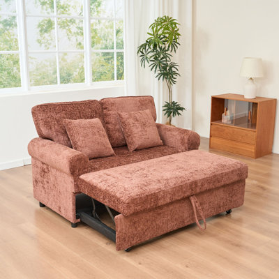 Canapé-lit en chenille avec coussin amovible