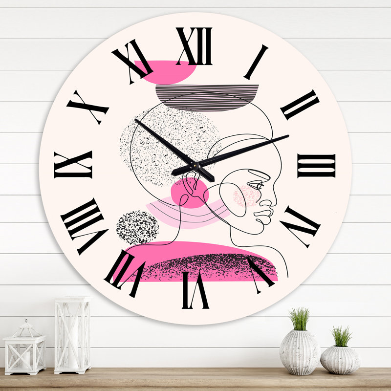 Portrait d'une ligne de femmes afro-américaines I - horloge murale moderne, Extra Small