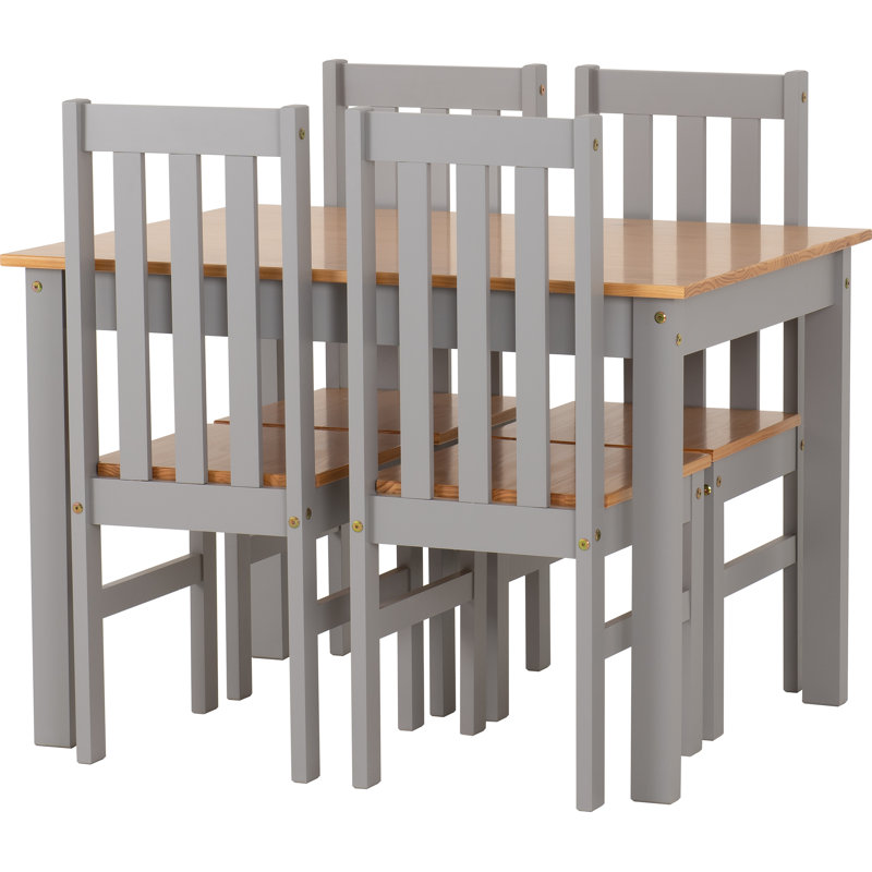Bradmoor Dining Set with 2 Chairs, 75cm H x 110cm L x 80cm W, Grey