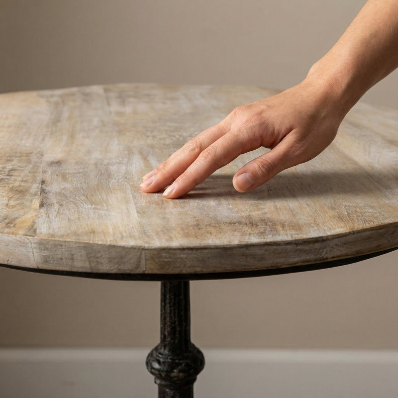 Table bistro ronde rustique brune de 30 pouces avec un design compact et peu encombrant, Noir, gris