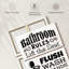 «Bathroom Humor Quotes Quick Bathroom Rules on Canvas», reproduction de 3 pièces-110841879