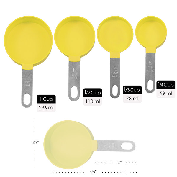 Cook's Kitchen Yellow Measuring Cups & Spoons 10pc Nesting Set FREE  SHIPPING