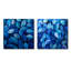 «Cobalt Leaves In Moon Light Collage I», art mural feuilles, art mural traditionnel sur toile 2 pièces-638330203-638330200-638330197