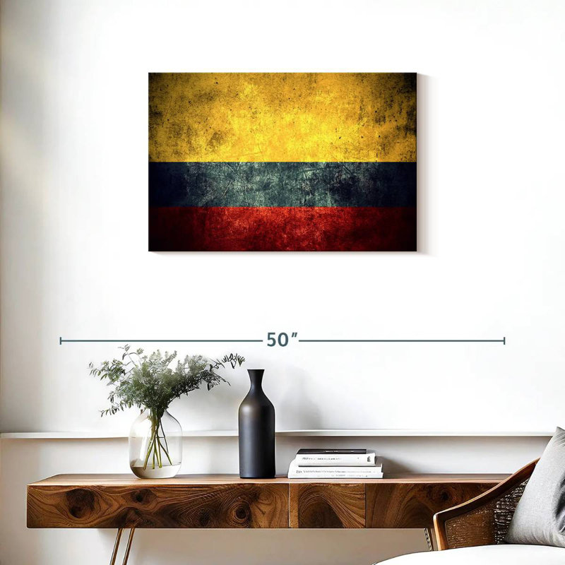 Drapeau colombien grunge, H 20 po x l 30 po