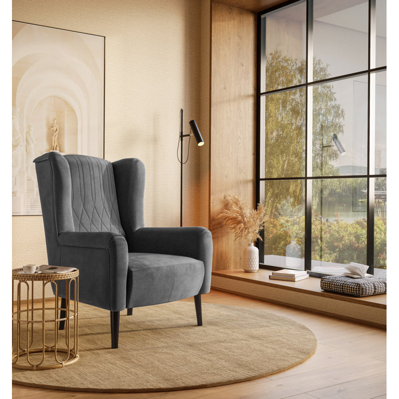 Slawson Upholstered Armchair, Grey