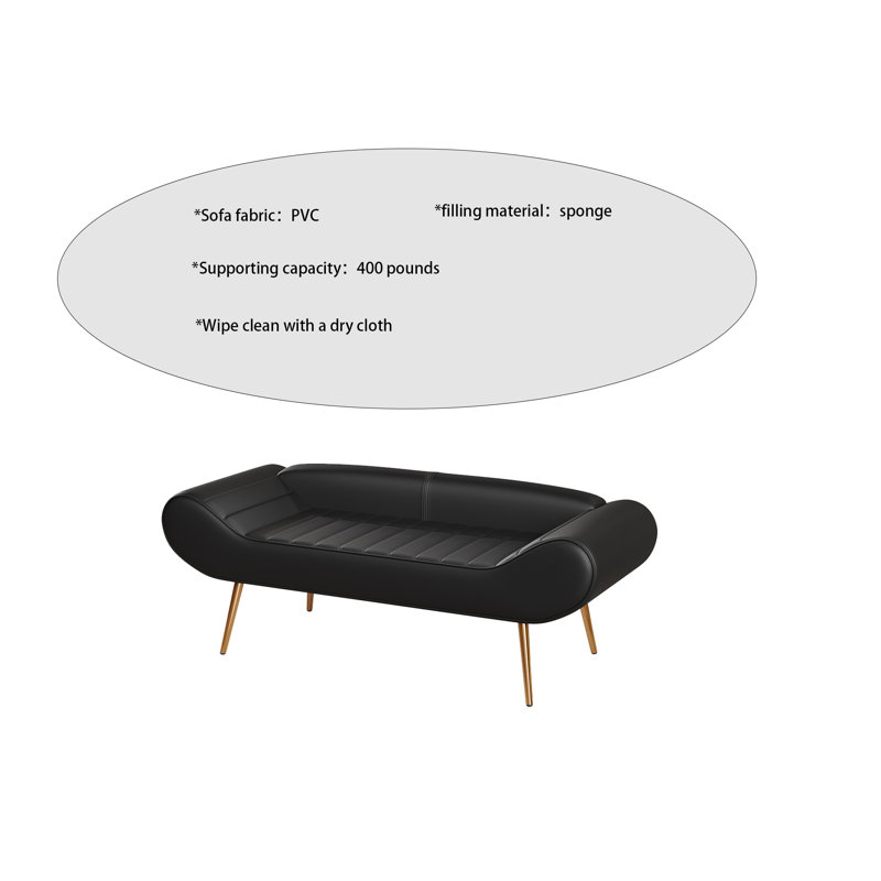 Banc rembourré Welbie, Noir